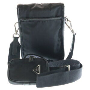 Prada Shoulder Black Crossbody Bag Nylon Re Saffiano